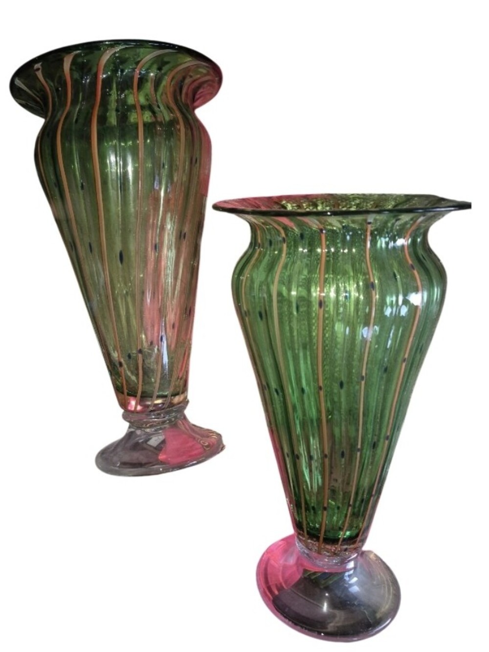 Green Art Glass Vase - Decorative Home Accent
